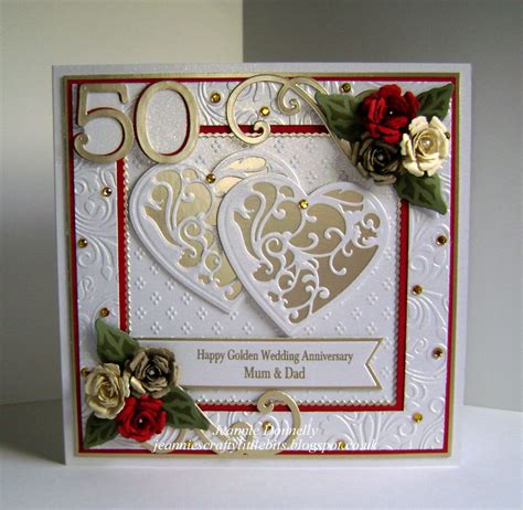 Congratulations Th Golden Anniversary Cards Using The Hearts And Squares Design A