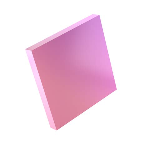 3d Metal Rectangle Abstract Geometric Shape Realistic Glossy Pink And