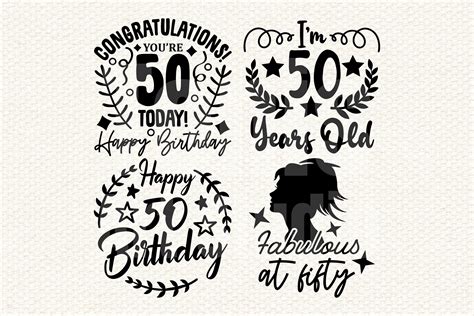 50th Birthday Svg Bundle Fifty Birthday Shirt Svg Etsy