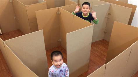 How To Make Giant Maze Labyrinth From Cardboard For Kids Play Youtube