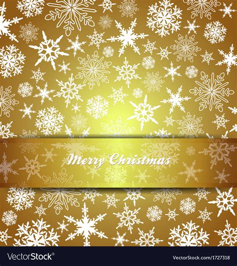 Christmas Card Snowflake Gold Invitation Menu Vector Image