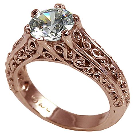 With filigree jewelry in a range of gold, silver, rose gold, and gunmetal, we're delighted to add unexpected and artful touches of beauty to your everyday. 14k Rose Gold Antique/Filigree CZ Cubic Zirconia Solitaire Ring , Cubic Zirconia Jewelry, CZ ...