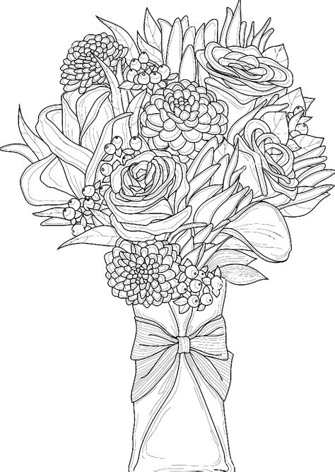 Flower Bouquet Coloring Pages Printable Coloring Pages