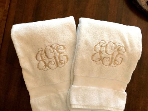 Monogrammed Bath Towel Set Monogrammed Towels Personalized