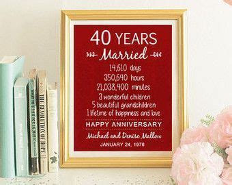Hochzeitstag wünschen wir euch alles gute! 40-jähriges Jubiläumsgeschenk 40 Jahre Hochzeit 40 ...