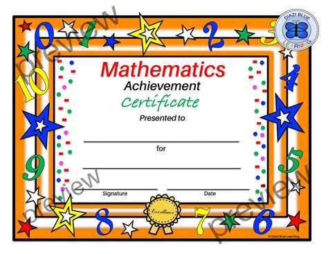 Math Certificate Pdf Math Certificate Pdf Math Award Etsy