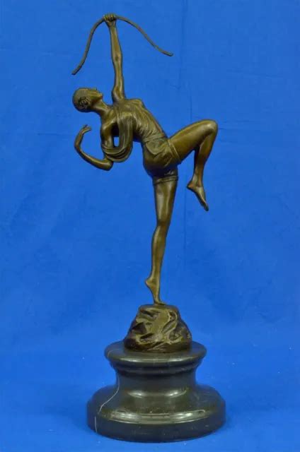 ARTEMIS DIANA THE Huntress Semi Nude Female Archer Bronze Statue