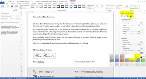 Im mutterschutz, vor der geburt, habe ich dem chef, per email, geschrieben, dass ich 1 jahr in elternzeit gehe. Unterschrift in Word mit Handy einscannen und freistellen