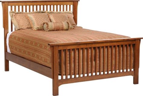 barcelona oak mission slat bed countryside amish furniture
