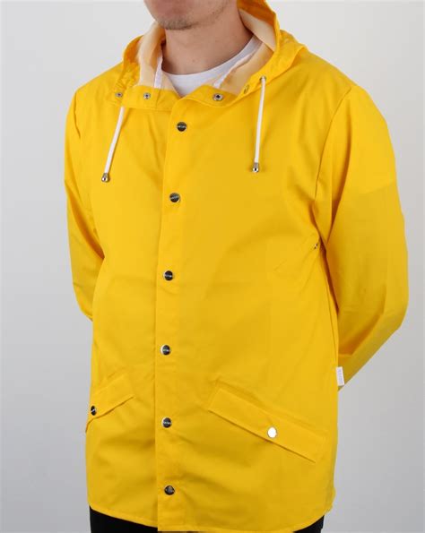 Rains Jacket Yellow Mens Coat