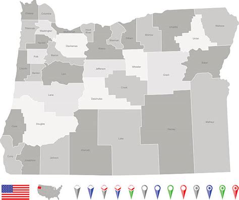 Detailed Map Of Oregon Illustrations Royalty Free Vector Graphics