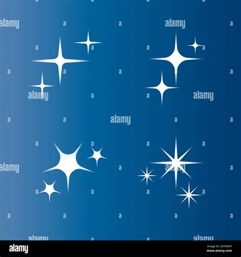 Sparkle Star Icon Set Vector Illustration Flat Design Stock Vector