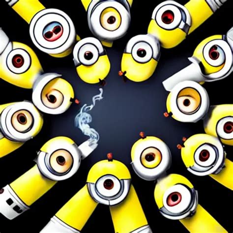 Photograph Of Minions From Despicable Me In A Circle Stable Diffusion