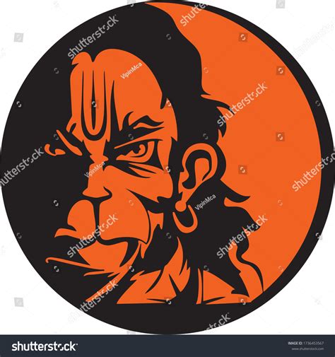Vector Illustration Lord Hanuman Face Stock Vector Royalty Free