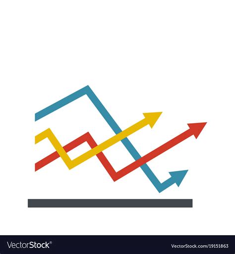 Line Chart Icon Flat Royalty Free Vector Image