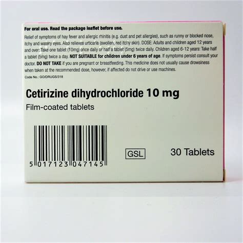 Cetirizine Dihydrochloride 10mg - 12 Packs Hayfever Relief | eBay