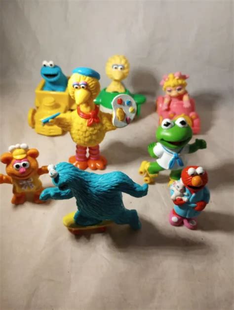 Lot Of 8 Vintage Sesame Street Pvc Figures Muppets Applause Big Bird