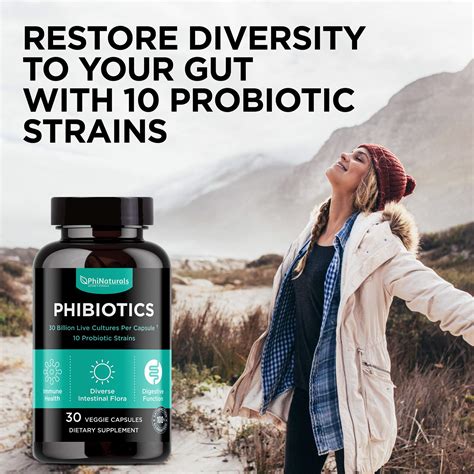Phi Naturals Probiotics Supplement With 30 Billion Cfus With 10 Strains
