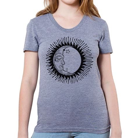 Sun And Moon Womens T Shirt Junior Size T Shirts For Women Women