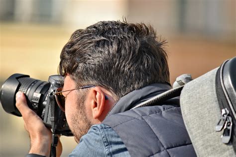 Free picture: camera, holding, paparazzi, photographer, photography, lens, man, leisure, people ...