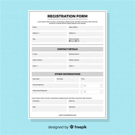 Download Registration Form For Free Registration Form Registration