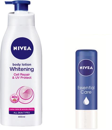 Nivea Whitening Cell Repair And Uv Protect Body Lotion With Lip Care
