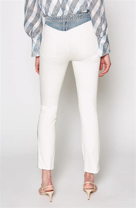 Joie Denim Gracelyn Two Tone Skinny Jeans In White Lyst