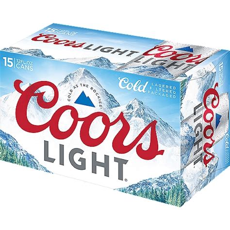 Coors Light Beer 15 Pack Cans 180 Fl Oz