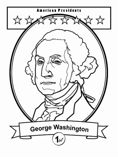 George Washington Free Coloring Page To Print 1st American President