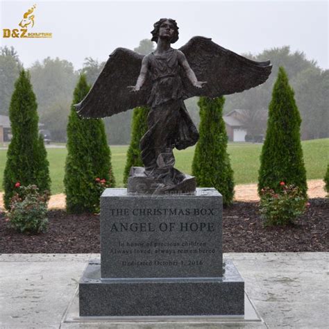 Outdoor Garden Decorative Cemetery Sculpture Angel Of Hope Bronze