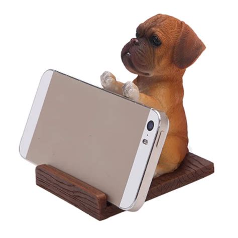 Universal Phone Holder Wood Grain Resin 3d Animal Cute Pet Smart Dog