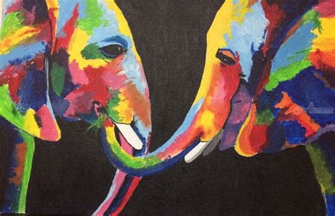 Acrylic Abstract Elephant Painting Ubicaciondepersonascdmxgobmx