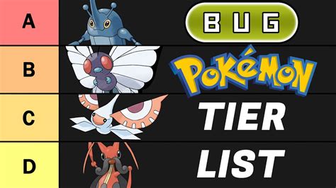 Best Bug Type Pokemon Tier List Pokemon Tier Lists Bug Pokemon Youtube