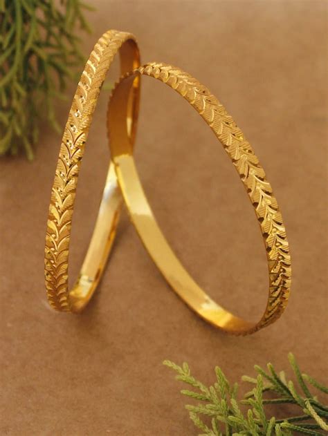 Avismaya Gold Plated Daily Use Thin Bangles Jumkey Fashion Jewellery