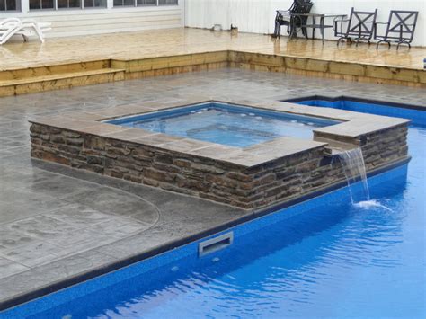 L Shaped Pool With Spillover Spa Modern Pool Other By
