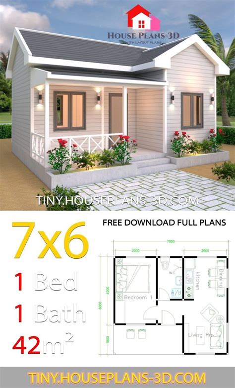 76 With One Bedroom Cross Gable Roof Tiny House Ideas 7x6 Craftsman