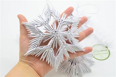 Set Of 3 Origami Snowflakes 3d Origami Modular Origami Etsy