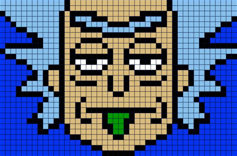 Rick And Morty Pixel Art Grid