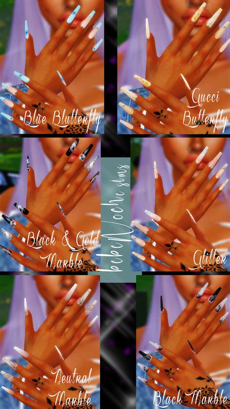 Variety Nails 1 Bebenochesims On Patreon Sims 4 Body Mods Sims 4