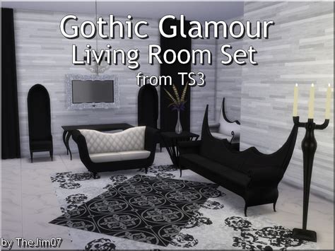 Mod The Sims Gothic Glamour Living Room Set From Ts3