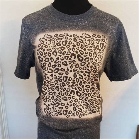 Leopard Print Shirt Cheetah Print Bleach Shirt Bleached Etsy