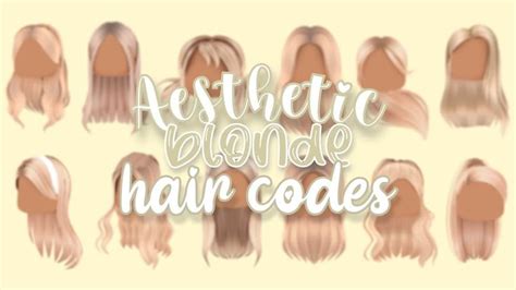 Aesthetic Blonde Hair Codes Roblox Youtube Blonde Hair Outfits