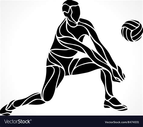 Volleyball Player Silhouette Royalty Free Vector Image