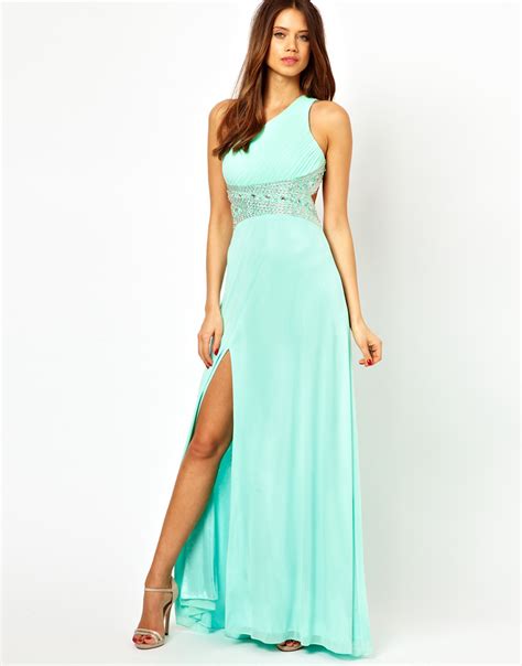 Lyst Forever Unique One Shoulder Maxi Dress With Embellished Waist In