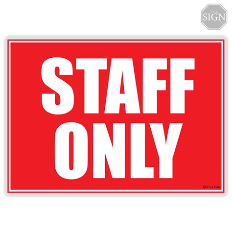 Staff Only Sign Laminated Signage A4 Size Lazada Ph