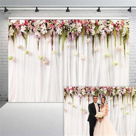 Buy Comophoto Bridal Shower Floral Wall Backdrop Wedding White Flower