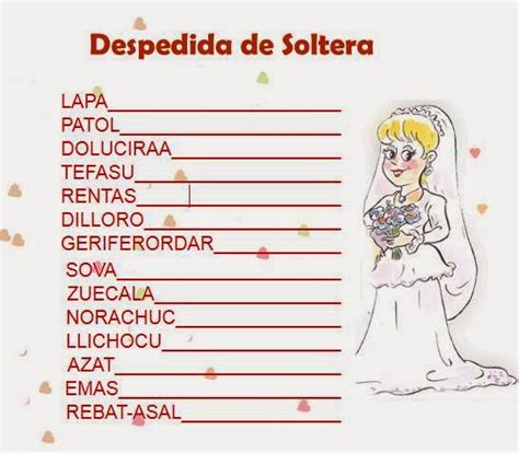 Juegos Despedida De Soltera Sopa De Letras Imagui