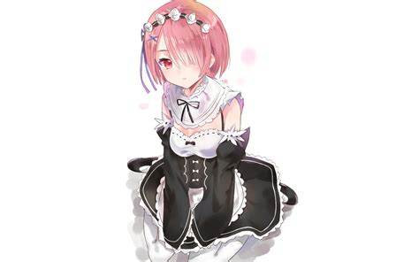 Download 1080x1920 Ram Re Zero Pink Hair Maid Clothes Cute