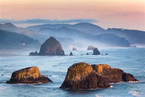 Ecola State Park Beach Sunset Pano By William Freebilly Photography