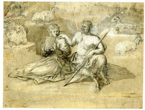 Drawing Of A Satyr A Girl And Goats 1650 Claude Lorrain